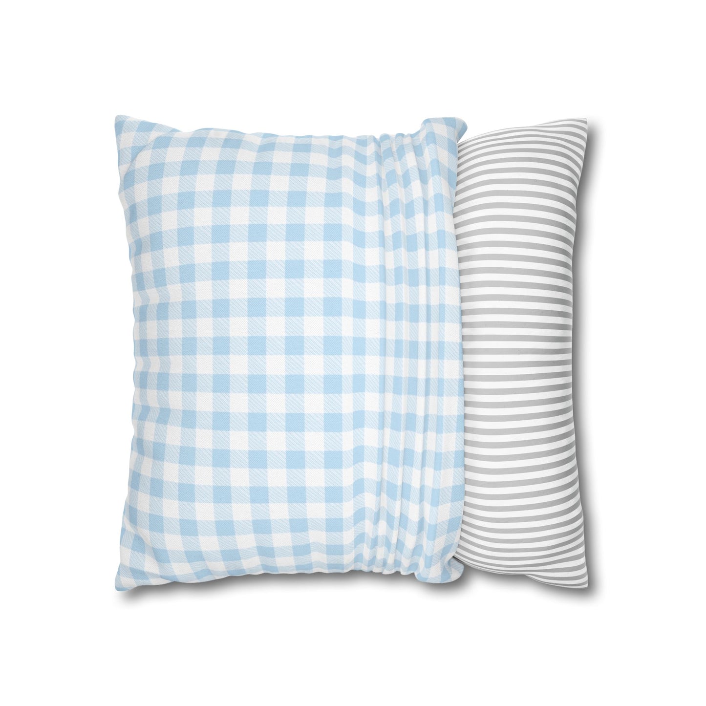 Blue and White Checkered Pillowcase