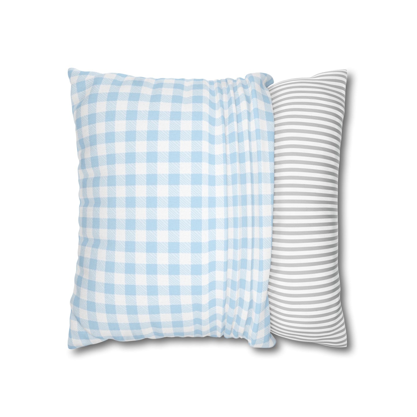 Blue and White Checkered Pillowcase