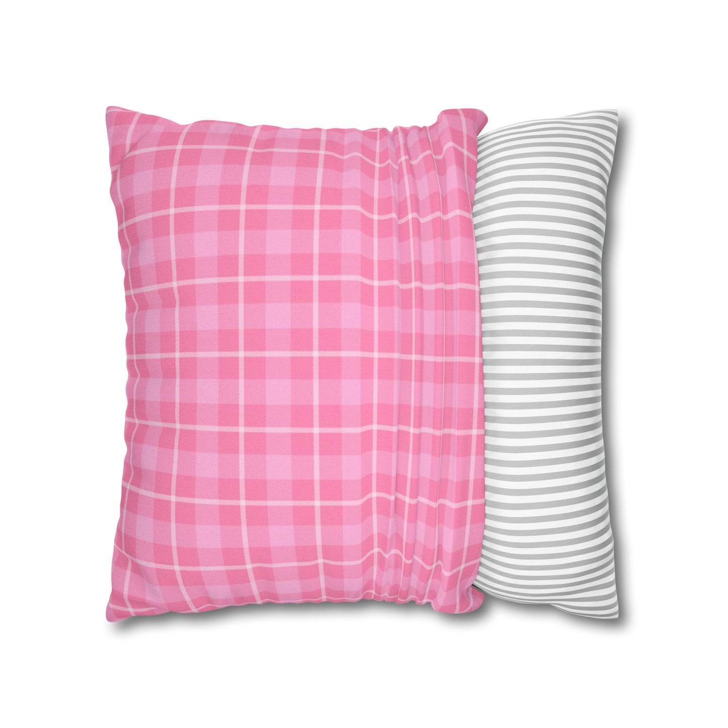 Cozy Pink Checkered Pillowcase