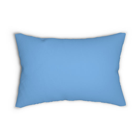 Custom Blue Spun Polyester Lumbar Pillow