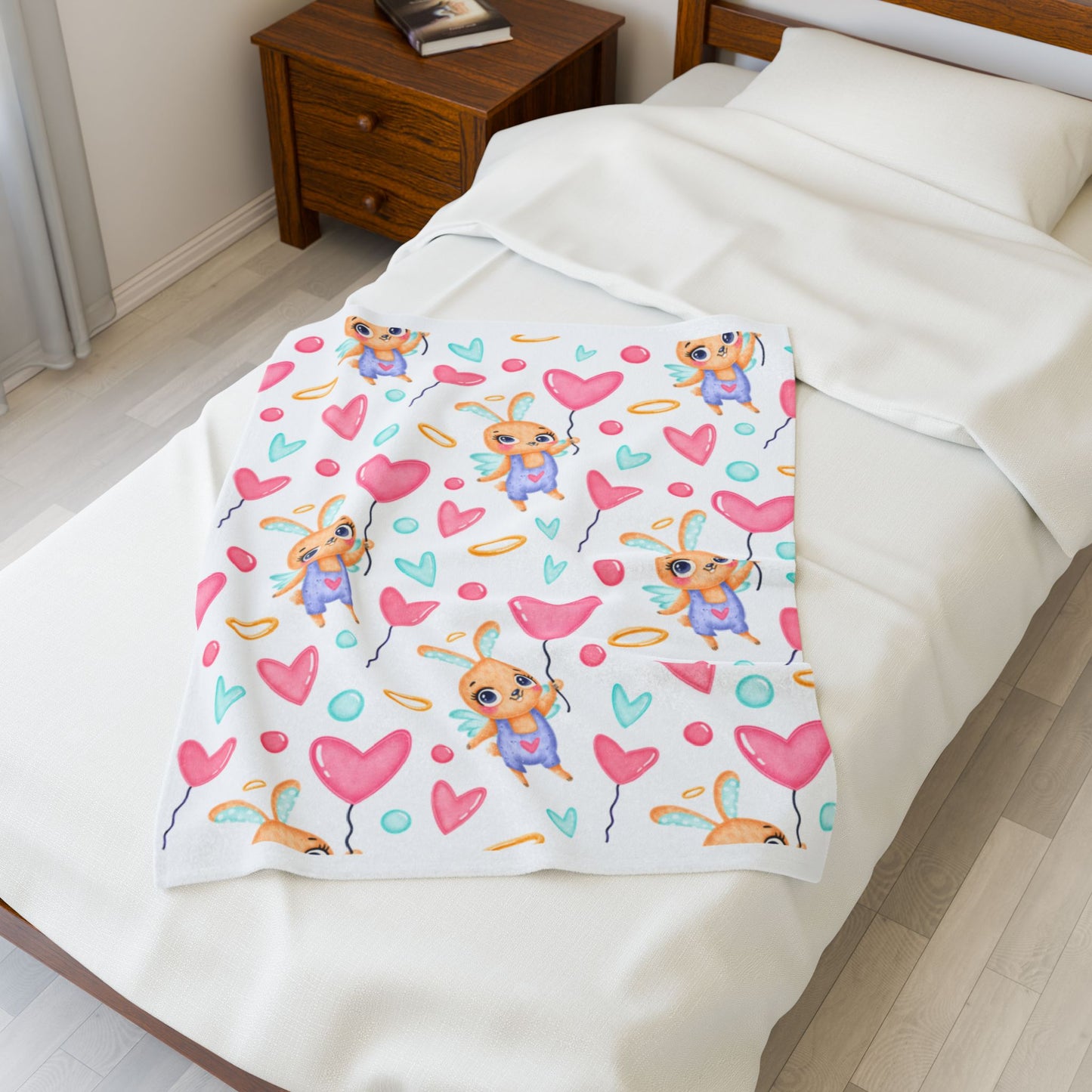 Little Bunny Velveteen Plush Blanket