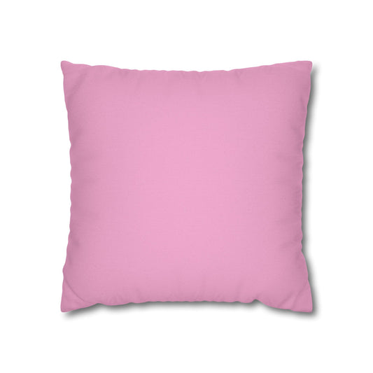 Cozy Pink Spun Polyester Square Pillowcase