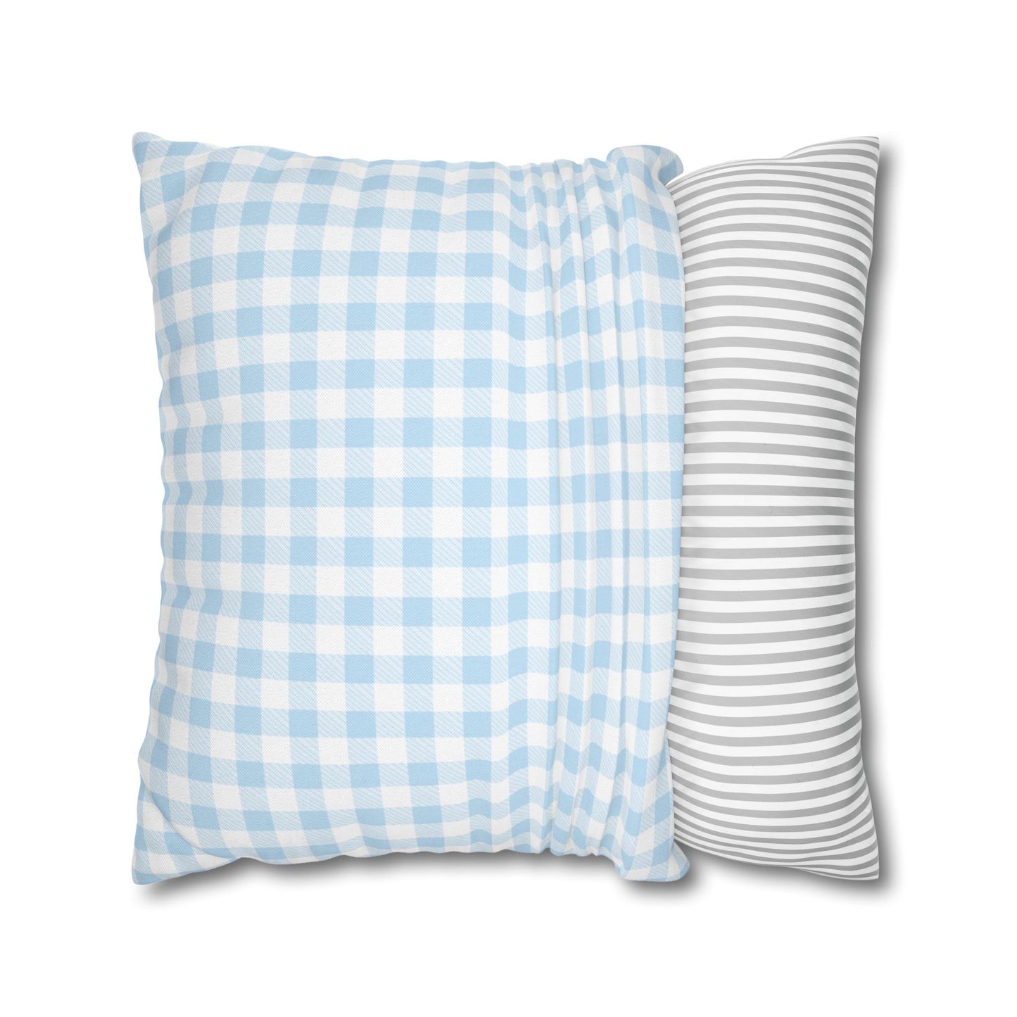 Blue and White Checkered Pillowcase