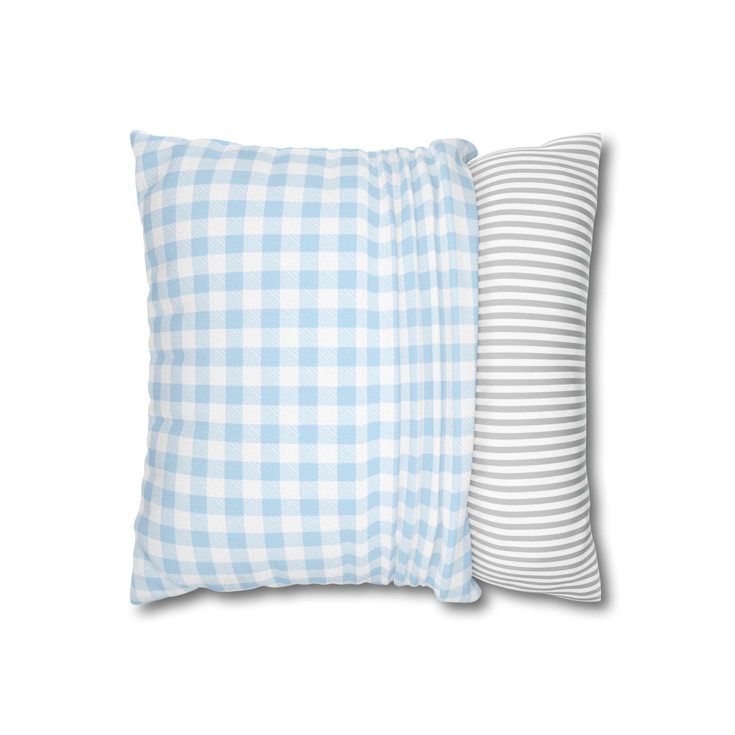 Blue and White Checkered Pillowcase