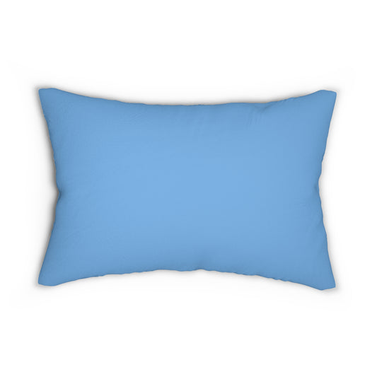 Custom Blue Spun Polyester Lumbar Pillow