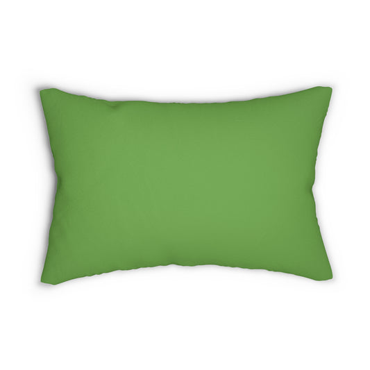 Vibrant Green Spun Polyester Lumbar Pillow