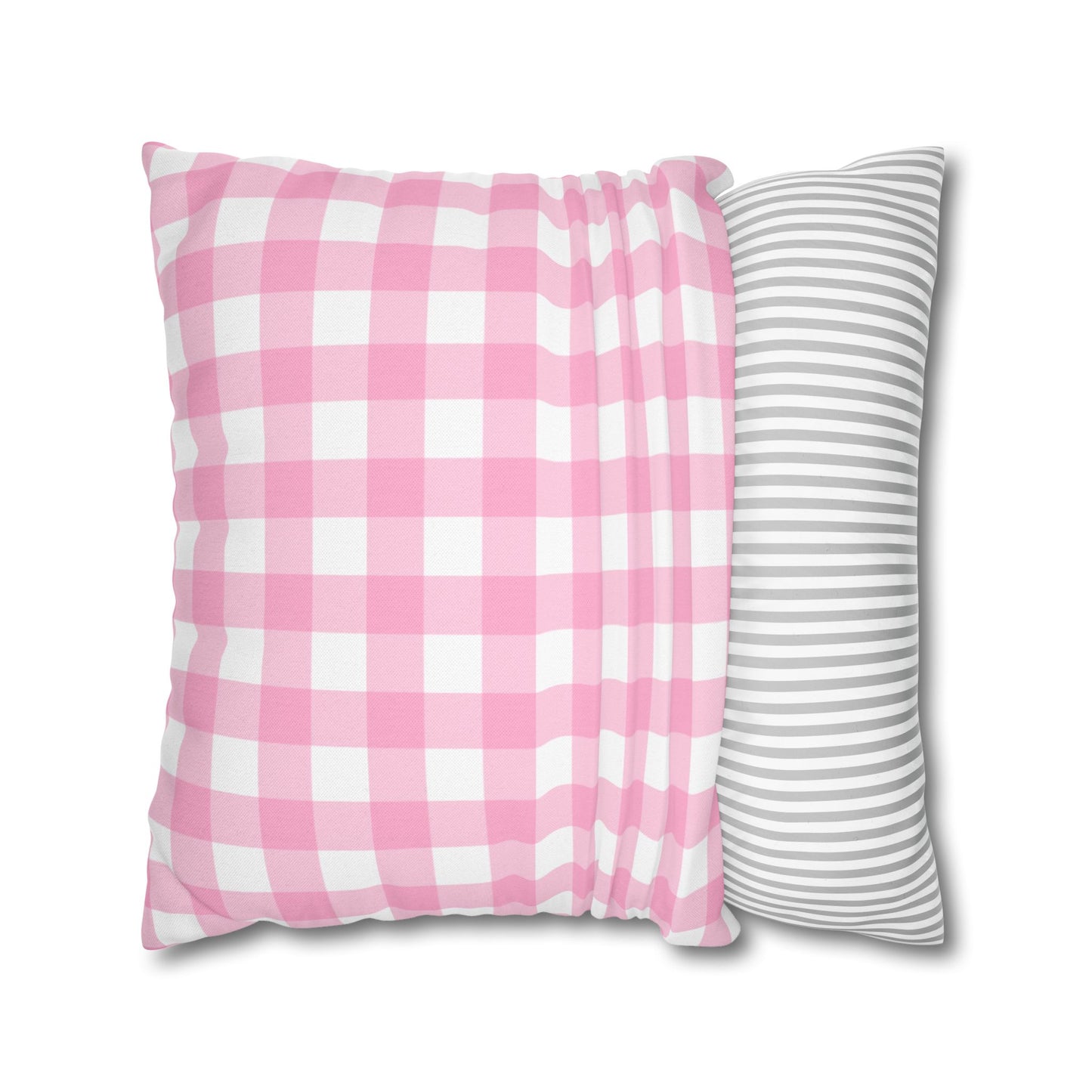 Cozy Pink Checkered Pillowcase