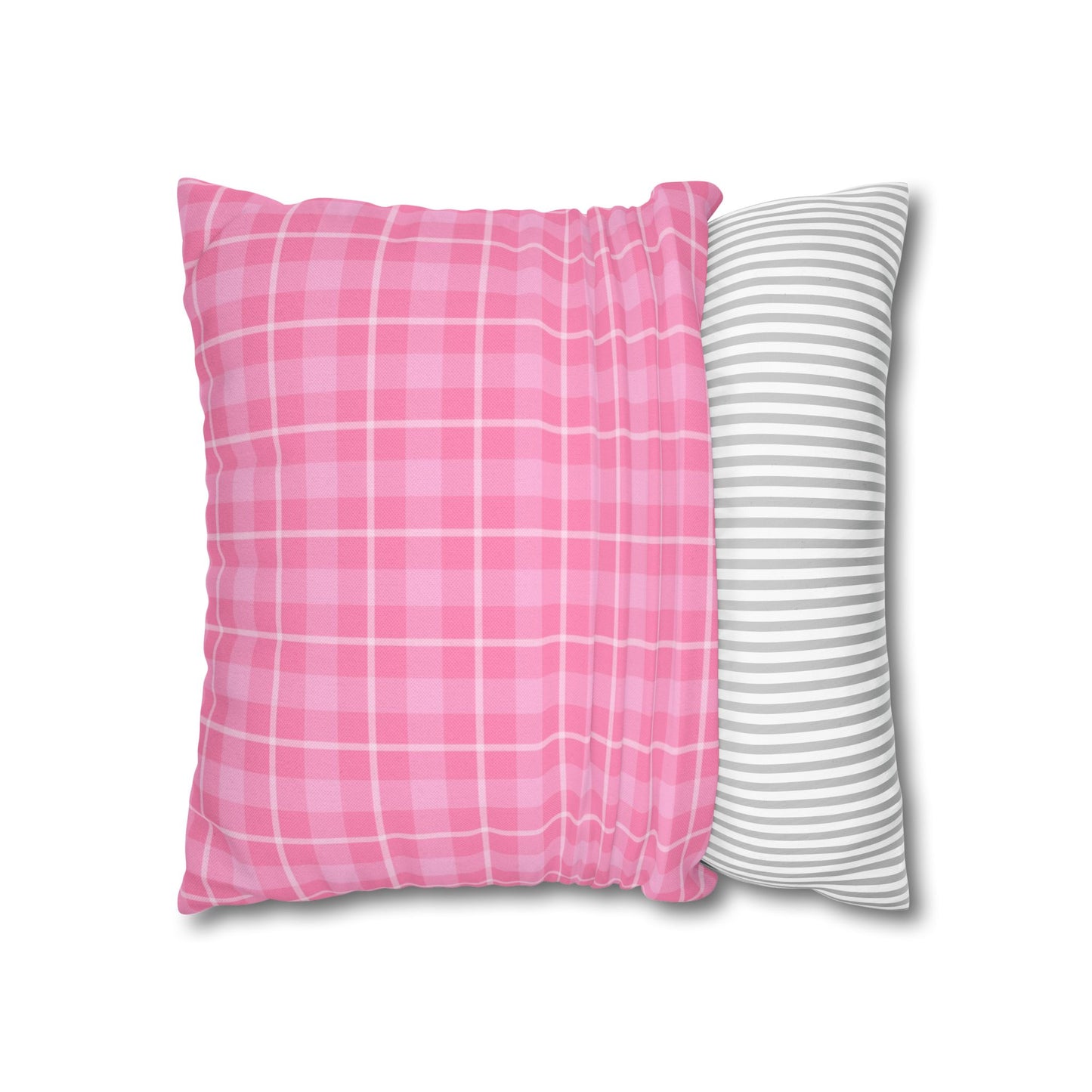 Cozy Pink Checkered Pillowcase