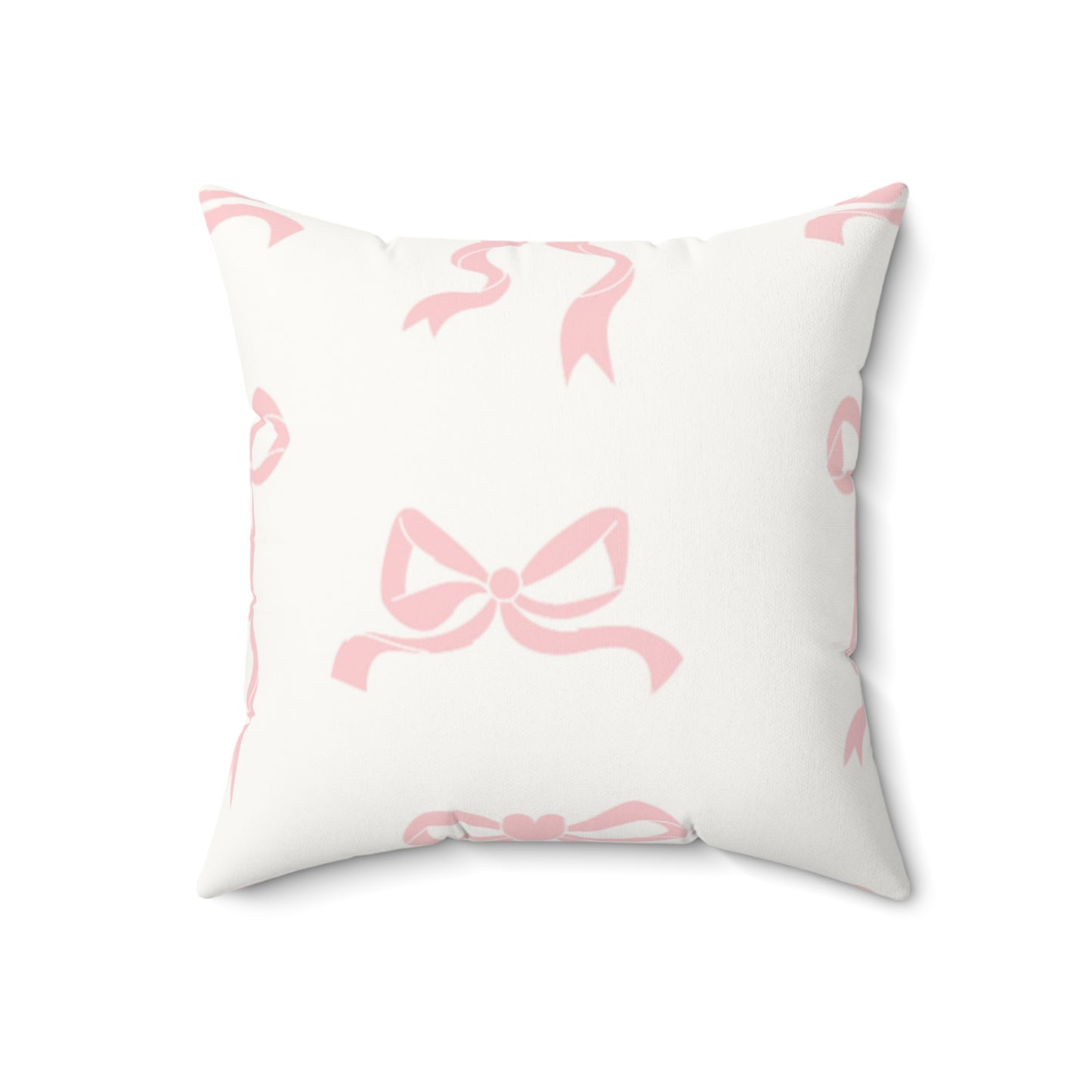 Bow coded Faux Suede Square Pillow