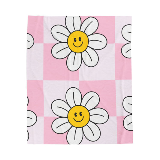 Cheerful Daisy Plush Blanket