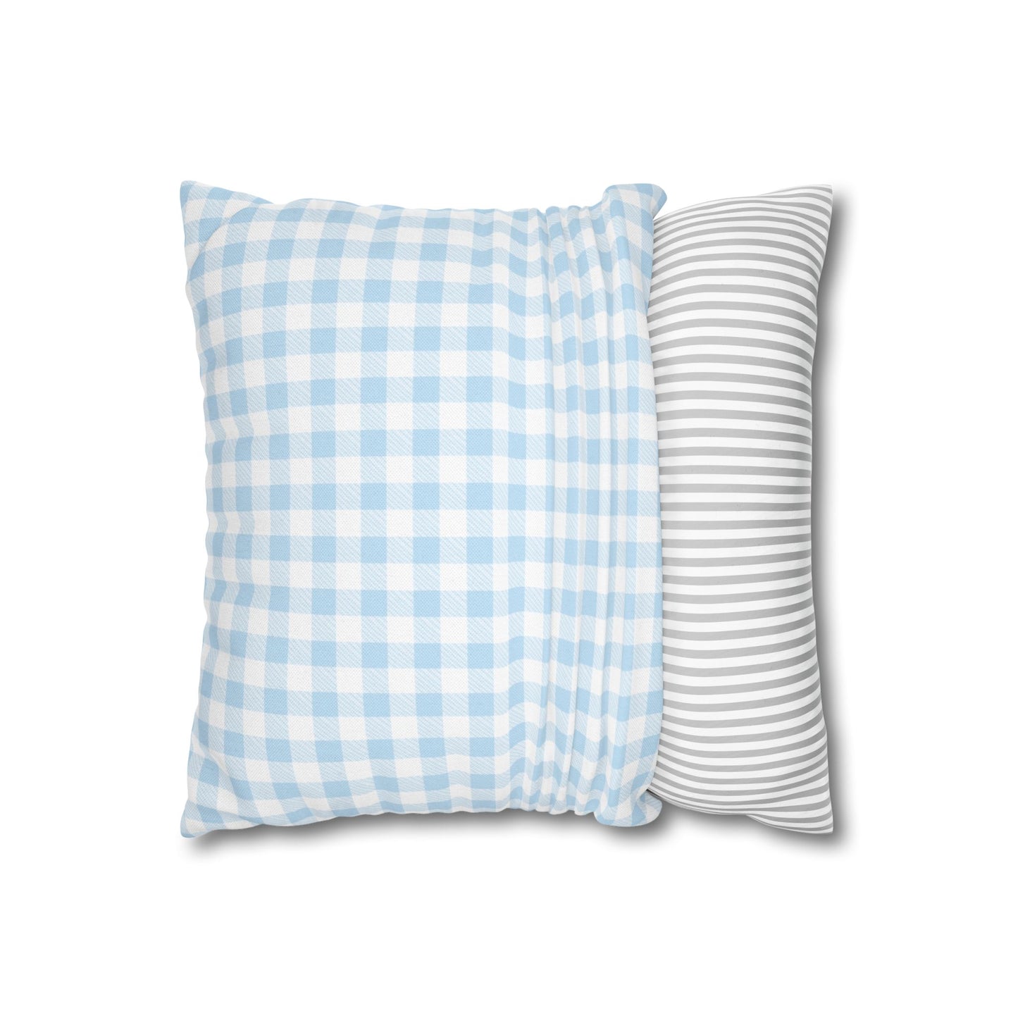 Blue and White Checkered Pillowcase