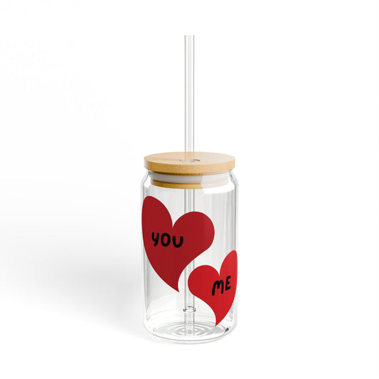 You & Me Heart Sipper Glass - 16oz