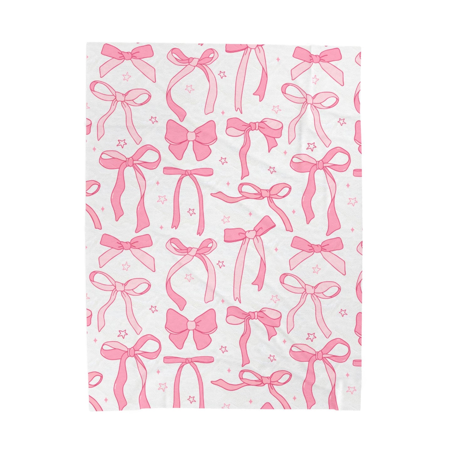 Pink Bow Velveteen Plush Blanket