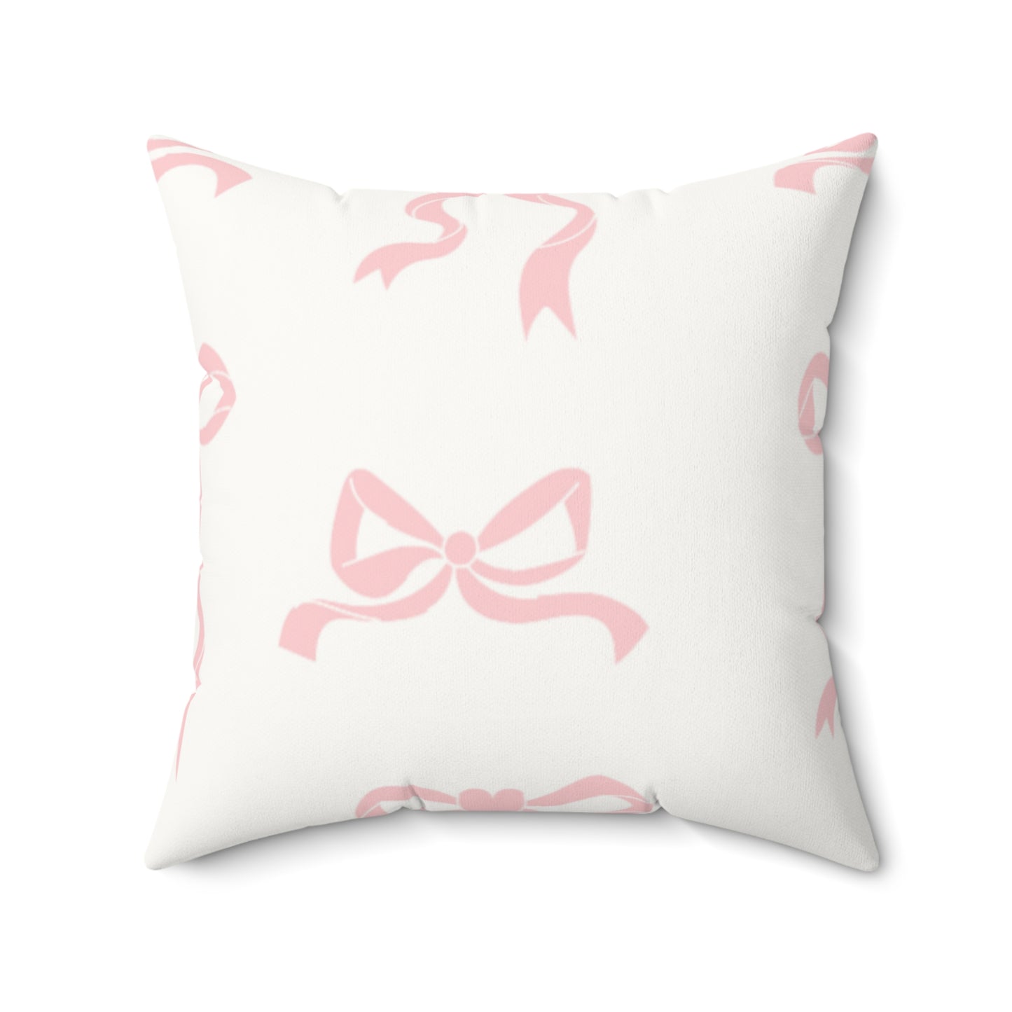 Bow coded Faux Suede Square Pillow