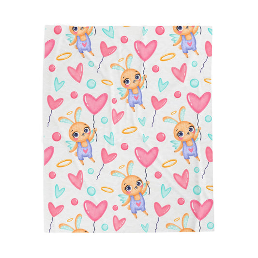 Little Bunny Velveteen Plush Blanket