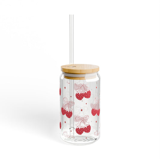 Strawberry Sipper Glass - 16oz