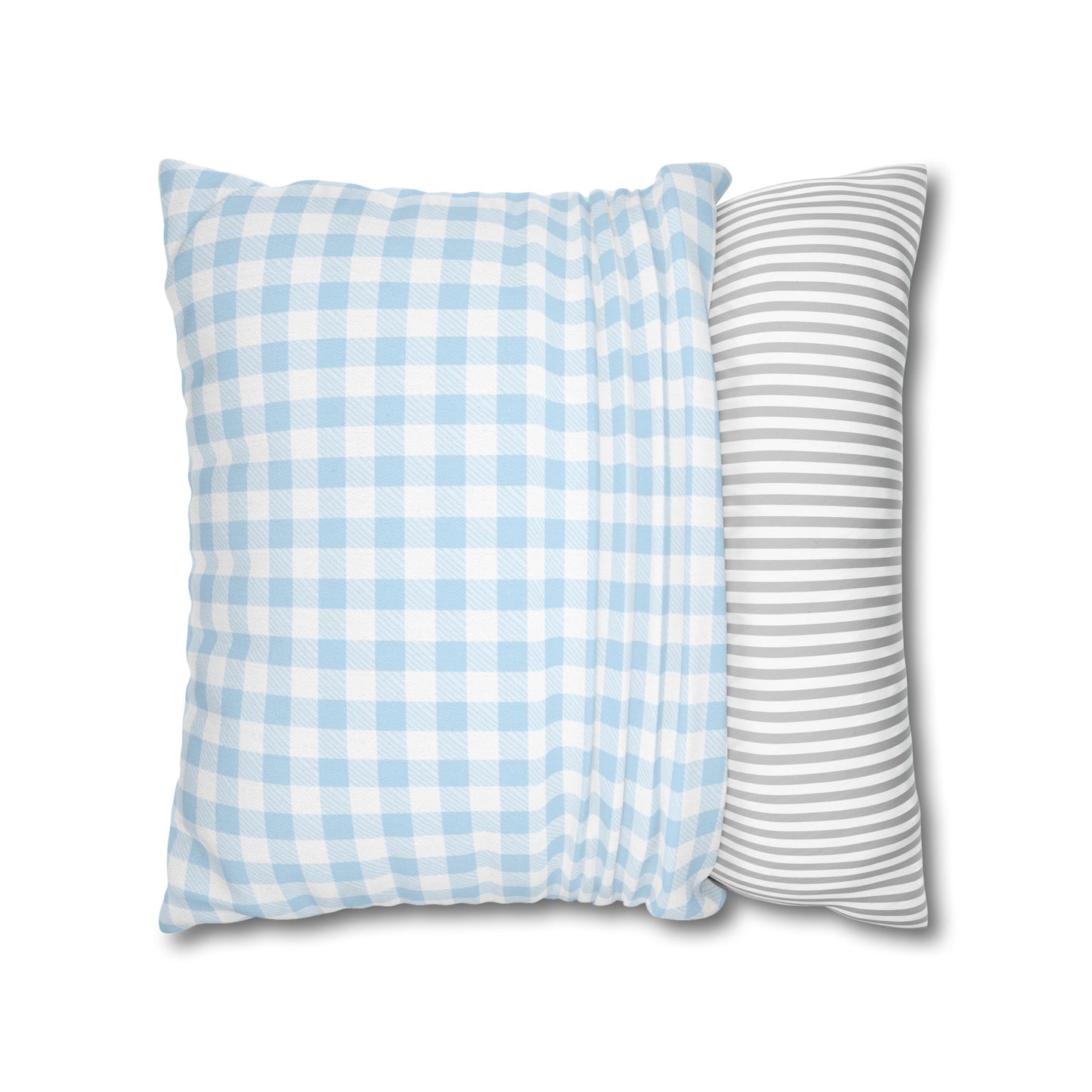 Blue and White Checkered Pillowcase