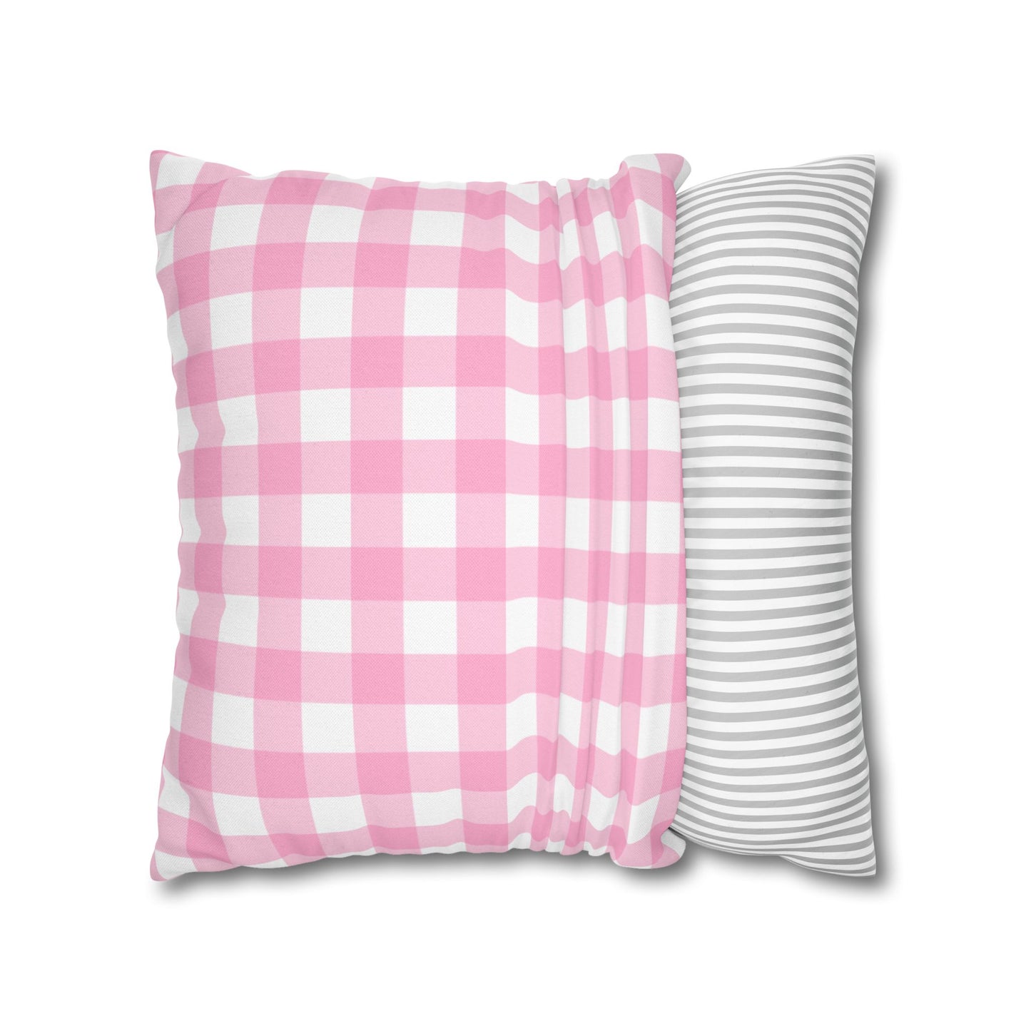 Cozy Pink Checkered Pillowcase