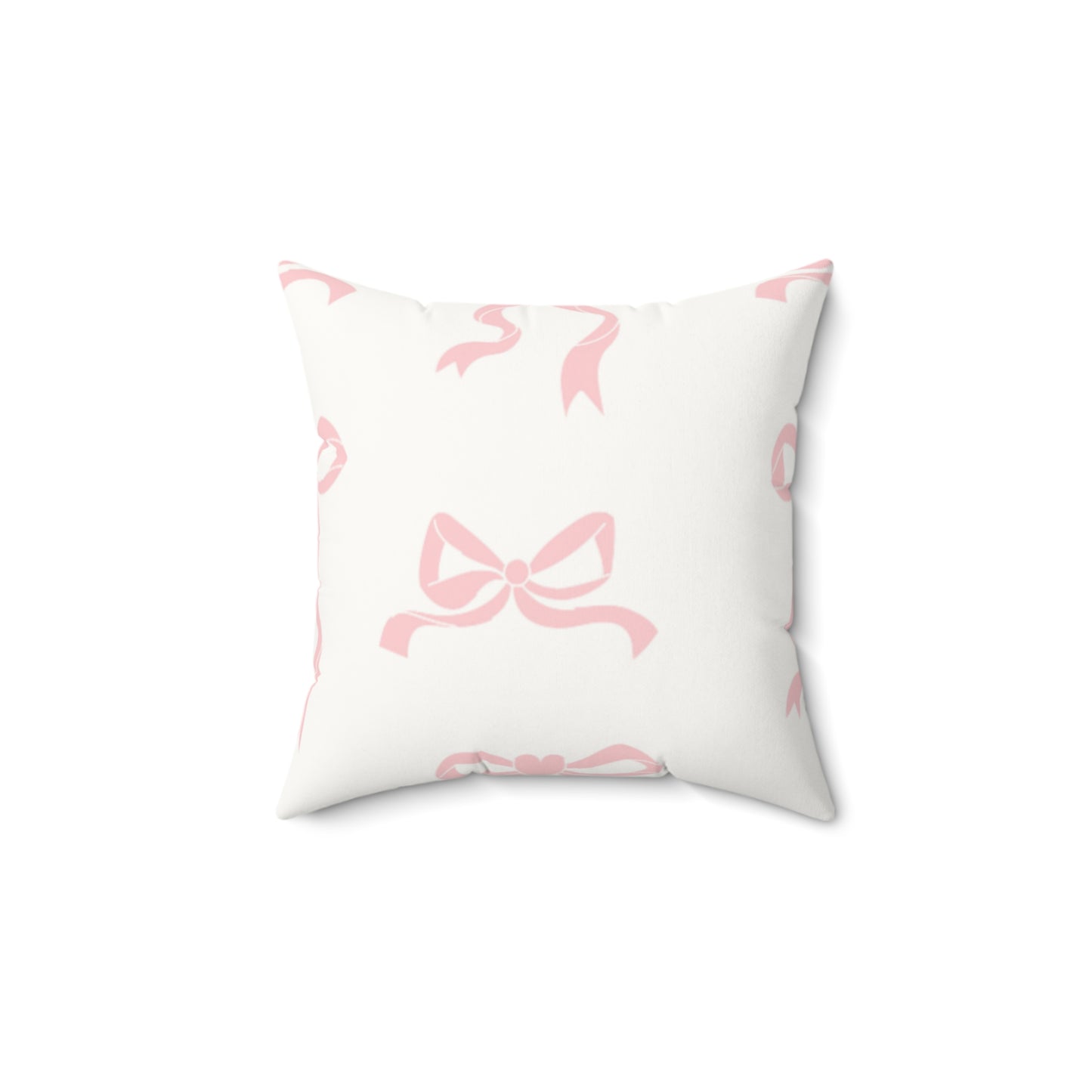 Bow coded Faux Suede Square Pillow