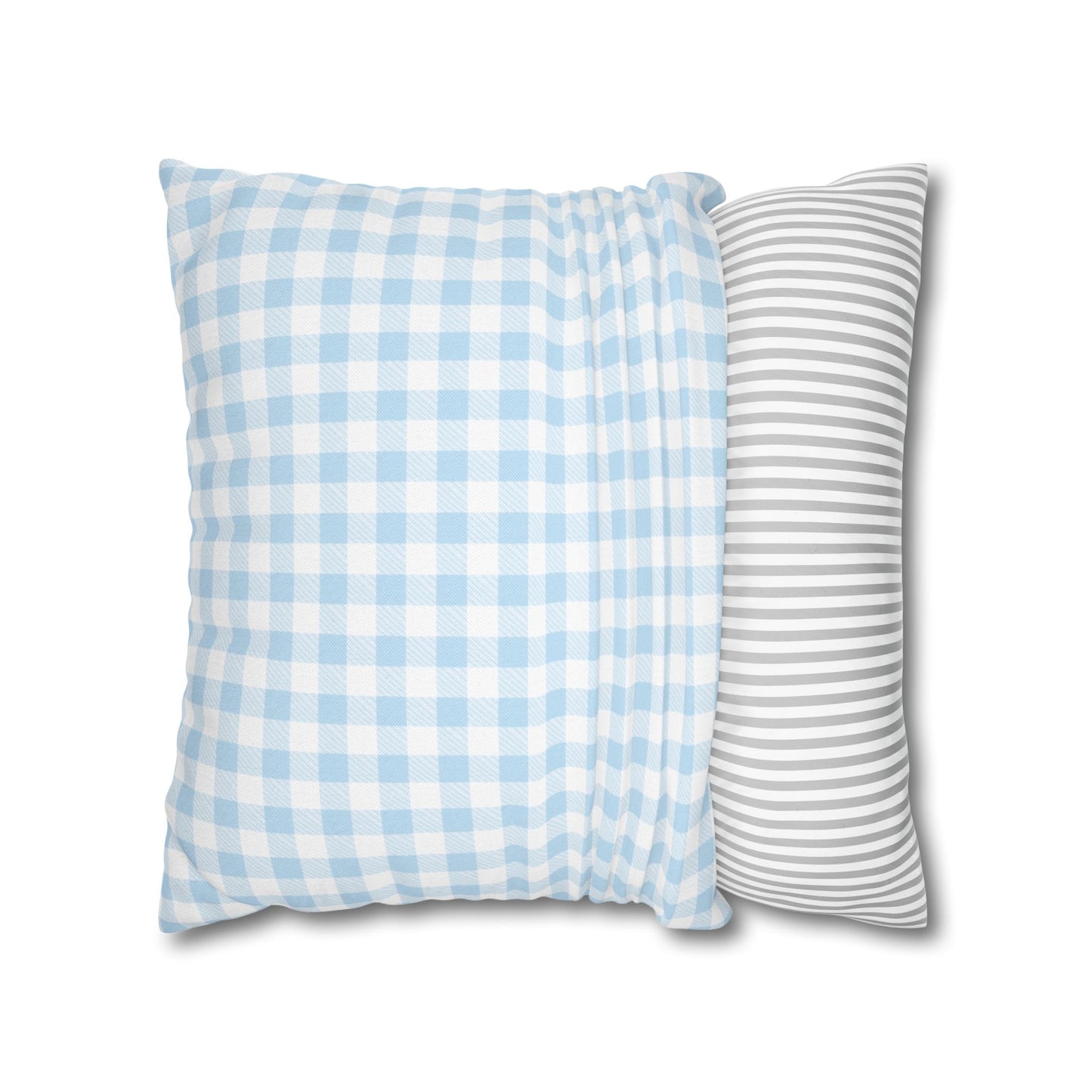 Blue and White Checkered Pillowcase