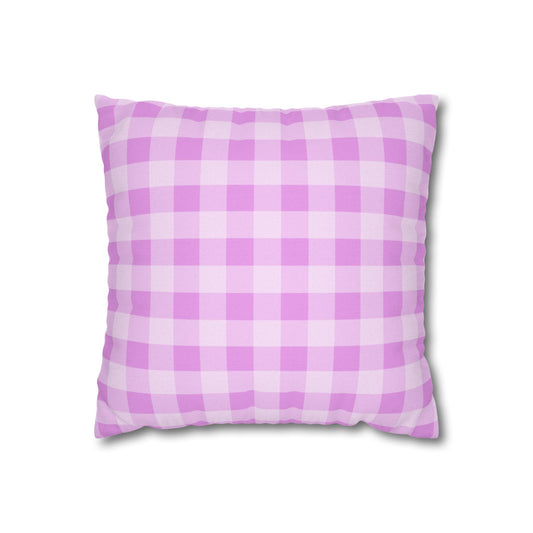 Cozy Purple Checkered Pillowcase