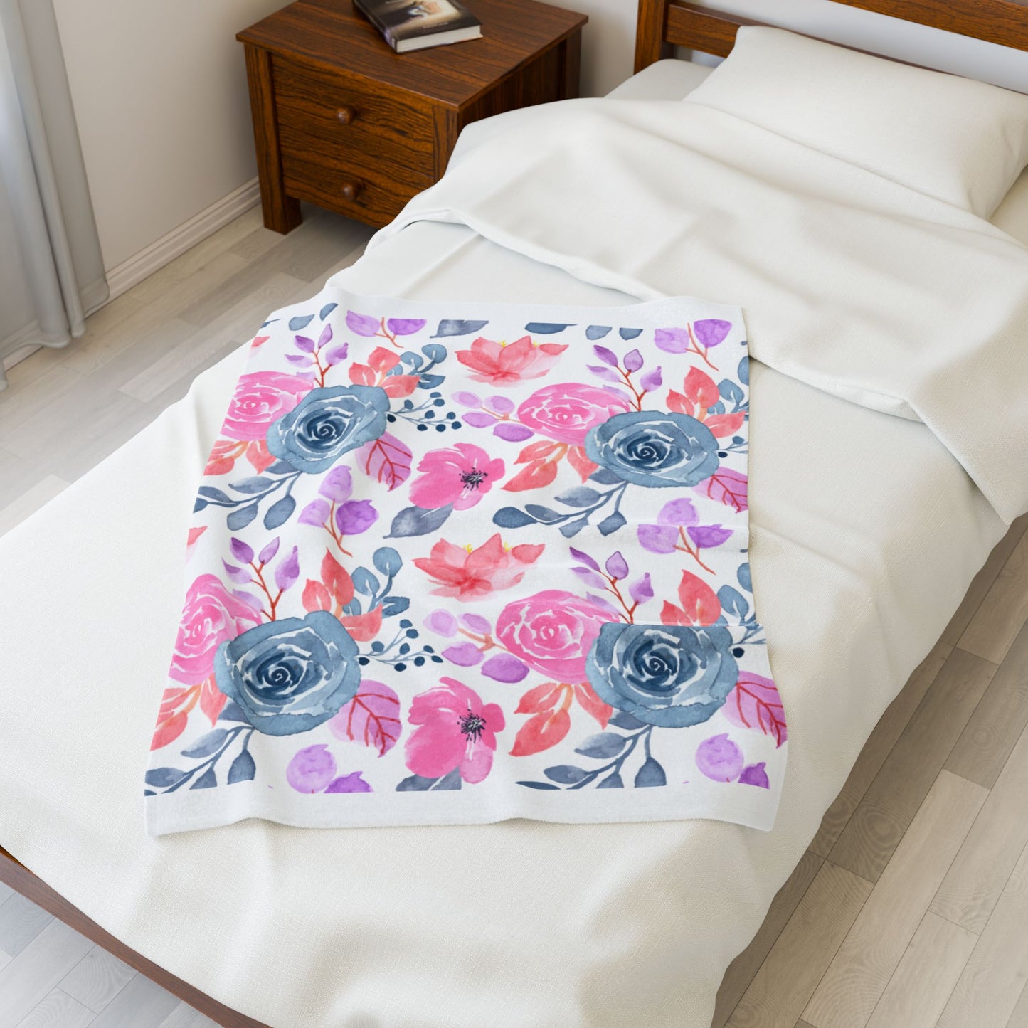 Floral Velveteen Plush Blanket