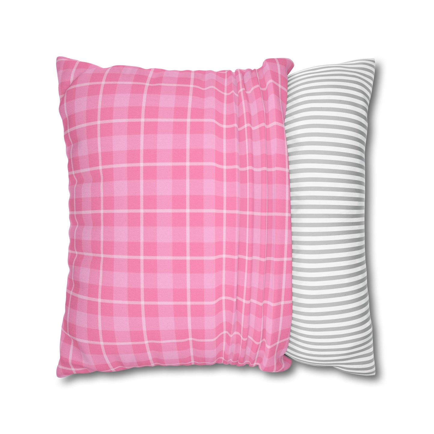 Cozy Pink Checkered Pillowcase