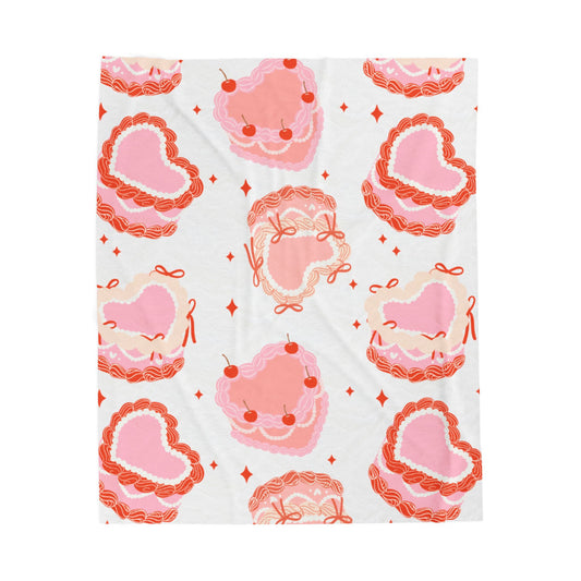 Sweetheart Cake Velveteen Plush Blanket