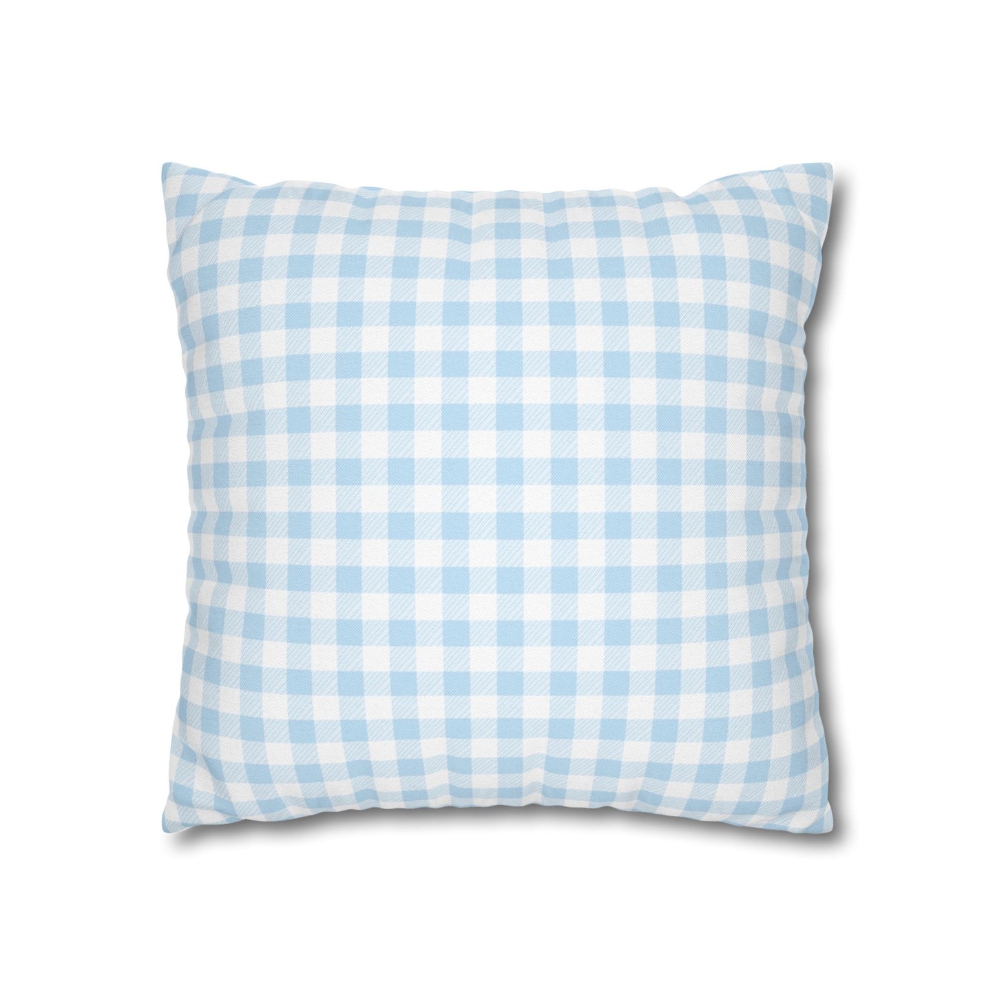 Blue and White Checkered Pillowcase