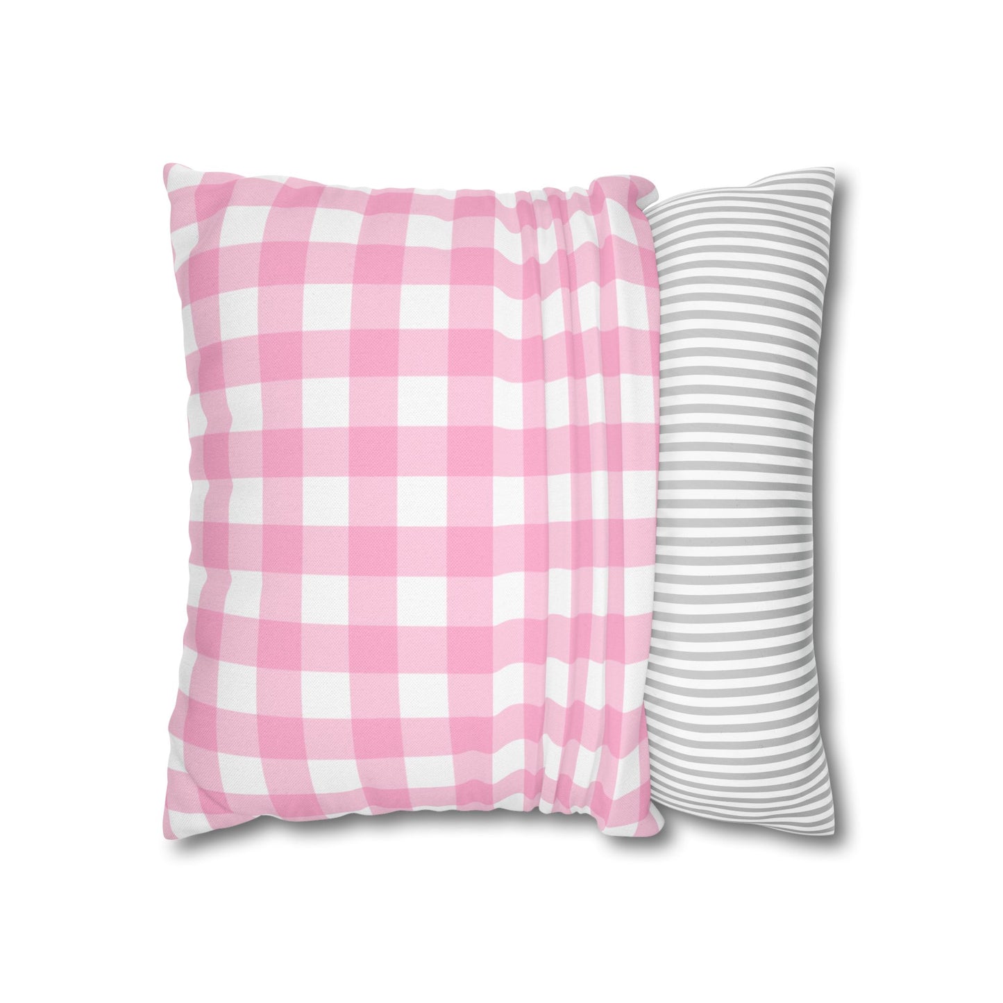 Cozy Pink Checkered Pillowcase