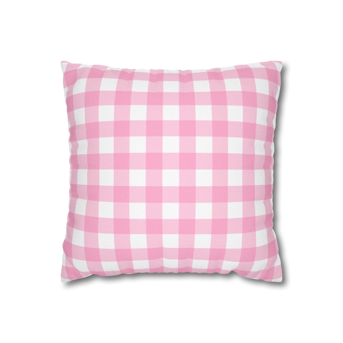 Cozy Pink Checkered Pillowcase