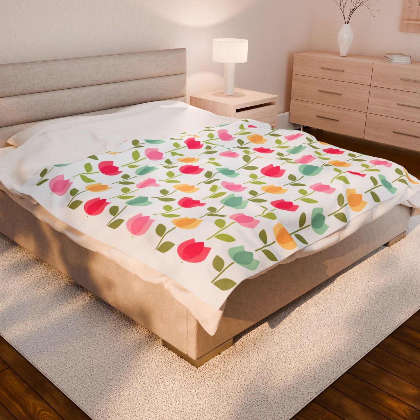 Tiny Flowers Velveteen Plush Blanket