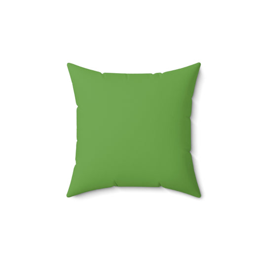 Vibrant Green Spun Polyester Square Pillow