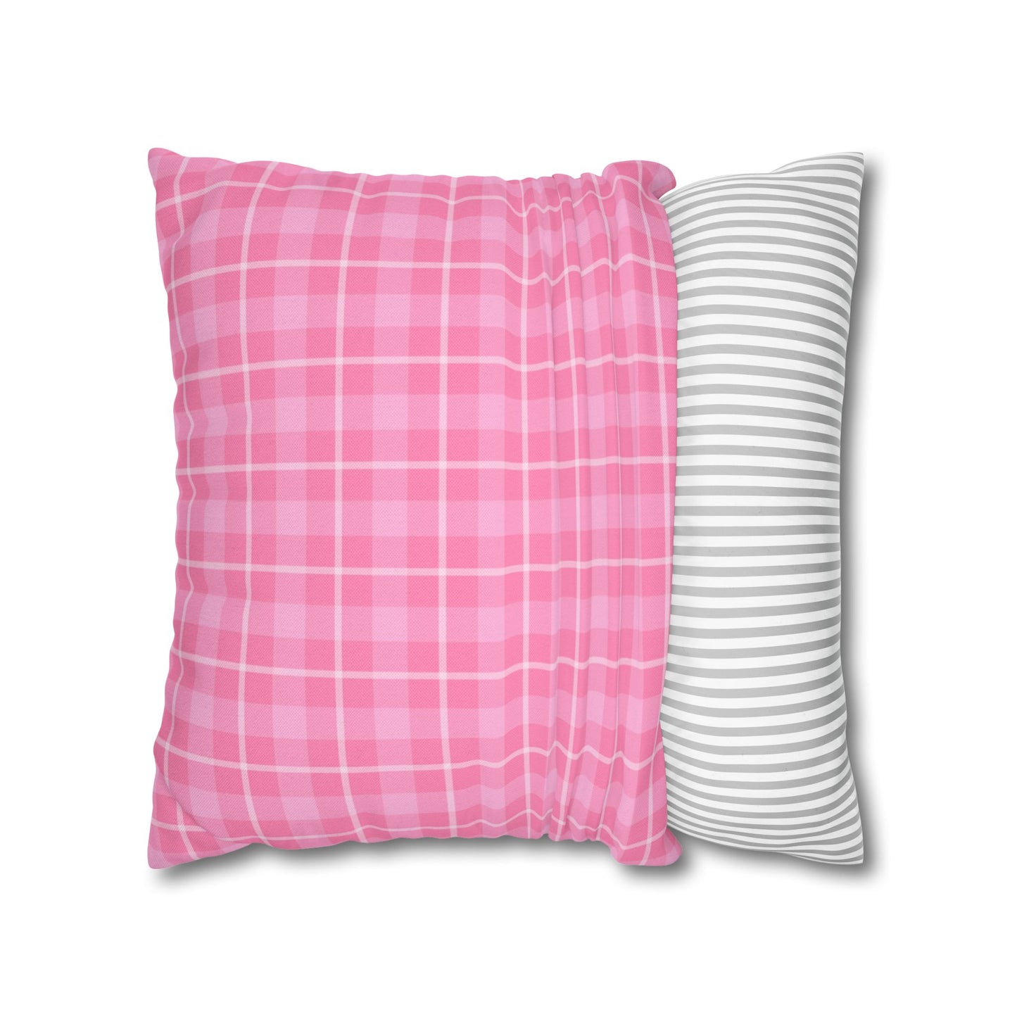 Cozy Pink Checkered Pillowcase