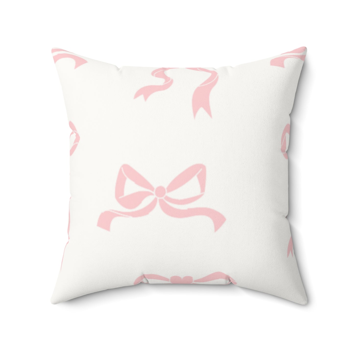 Bow coded Faux Suede Square Pillow