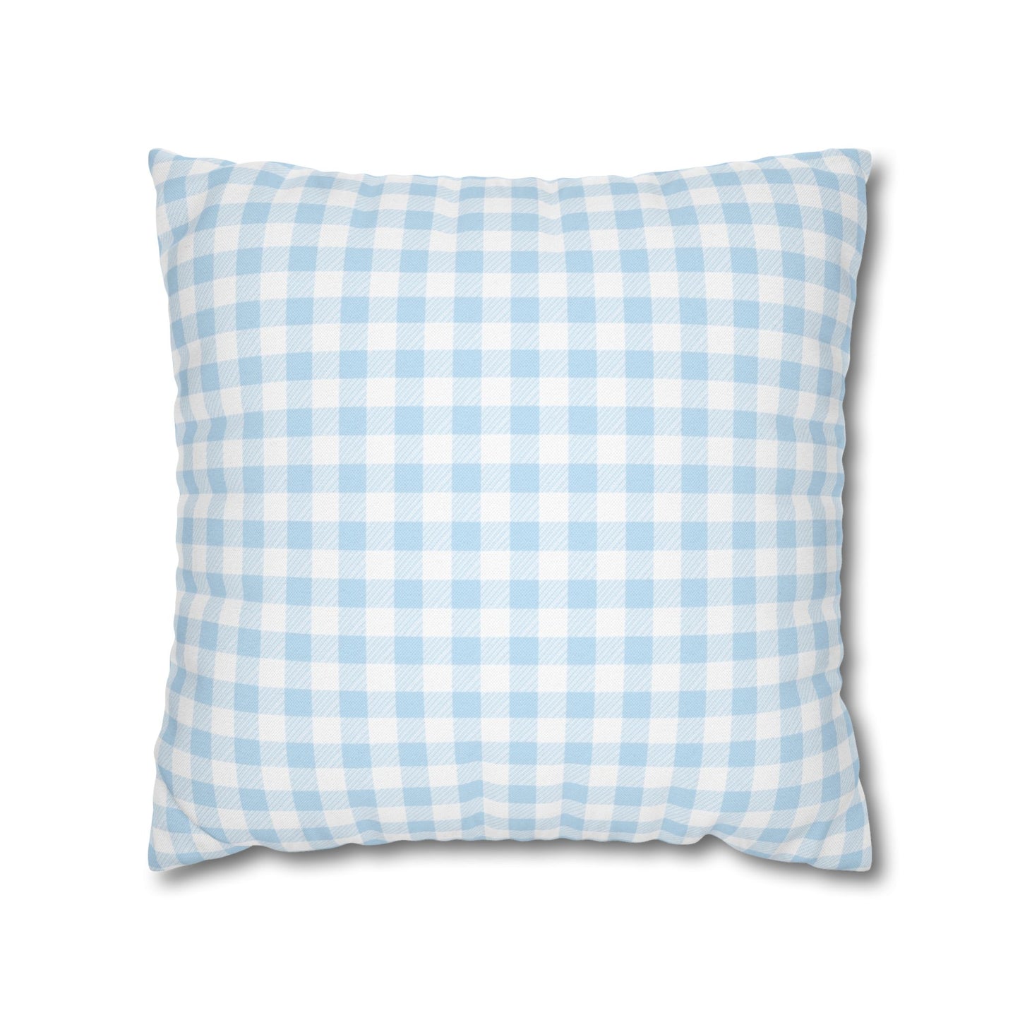 Blue and White Checkered Pillowcase