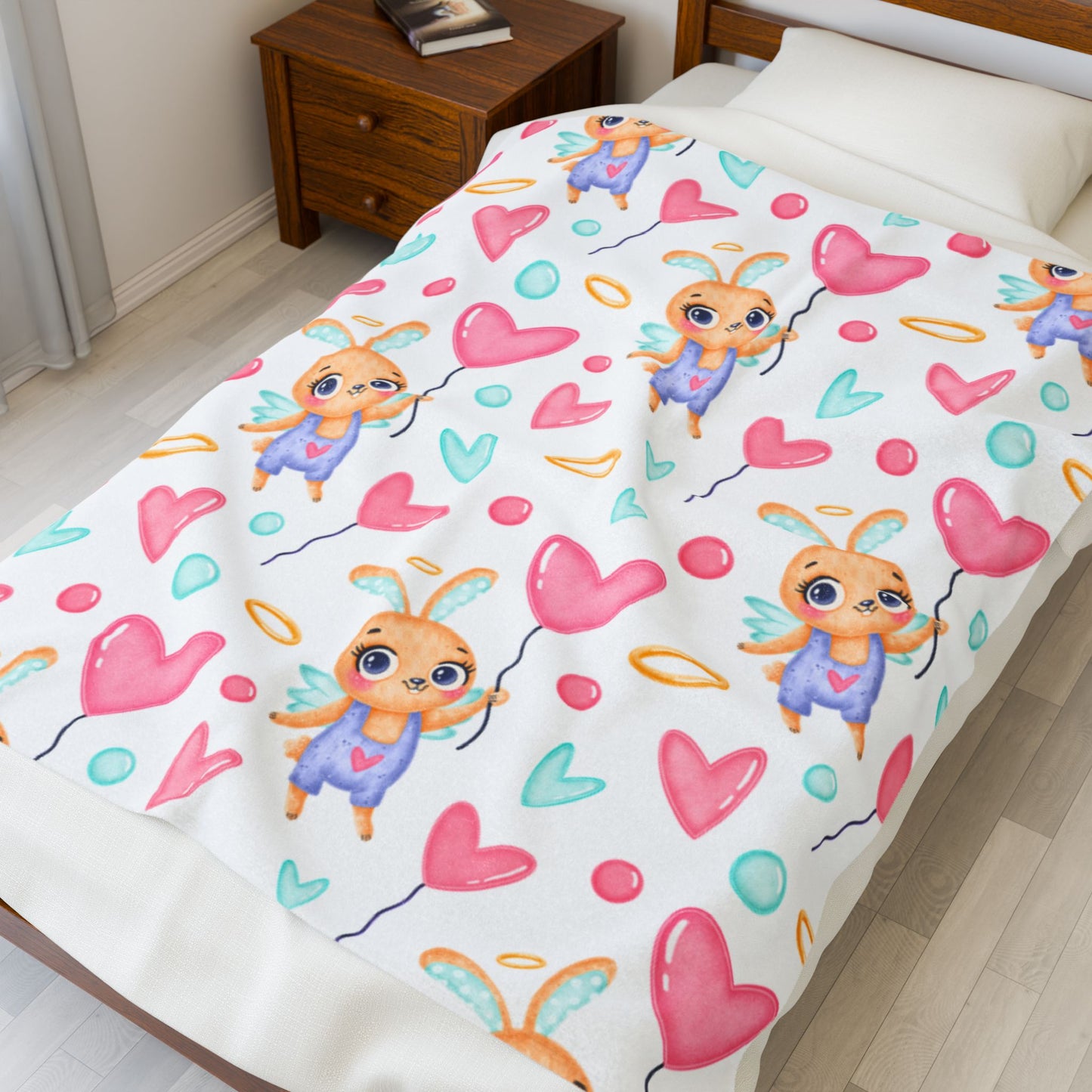 Little Bunny Velveteen Plush Blanket