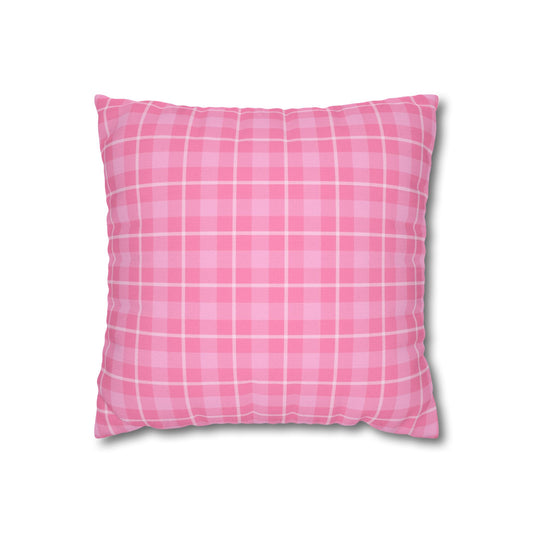 Cozy Pink Checkered Pillowcase