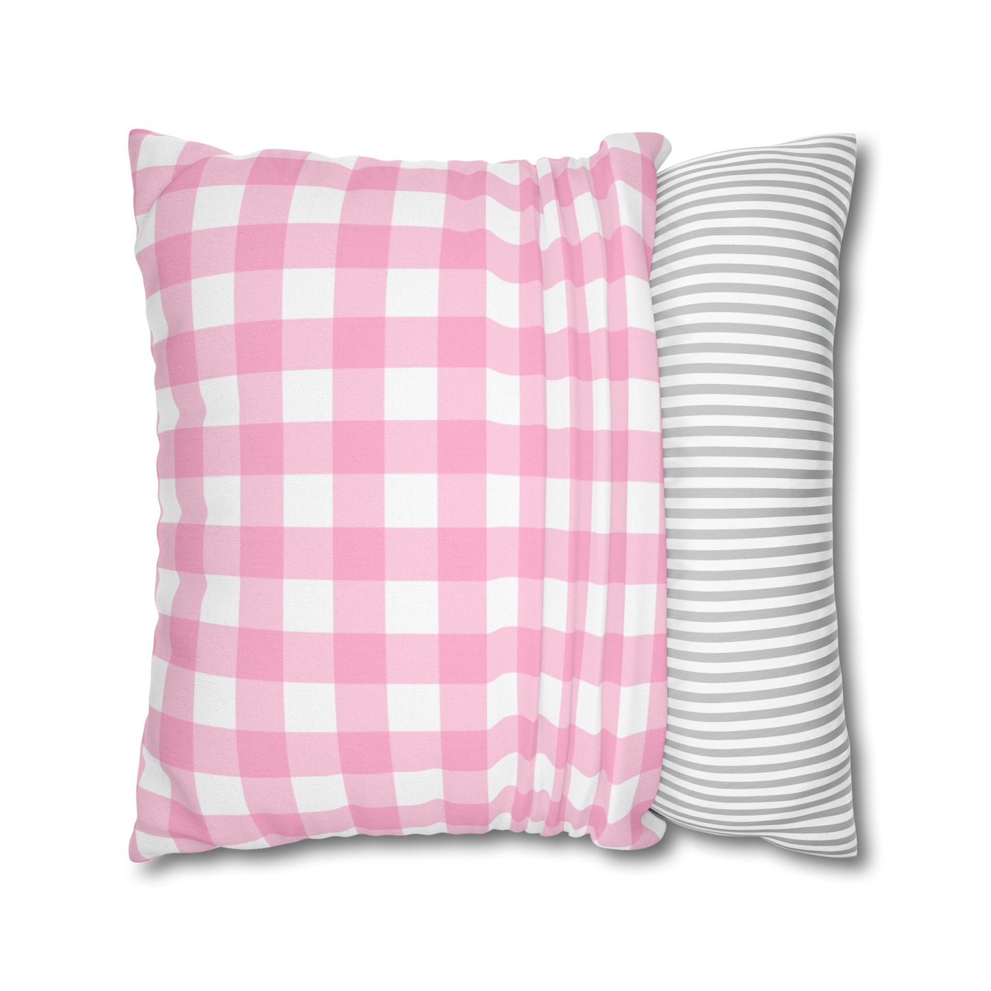 Cozy Pink Checkered Pillowcase