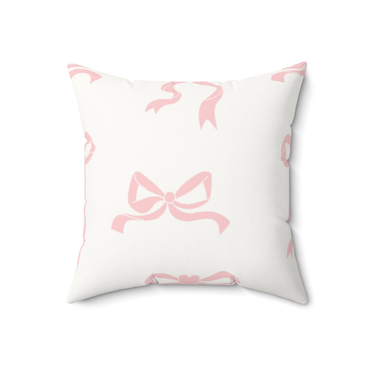 Bow coded Faux Suede Square Pillow