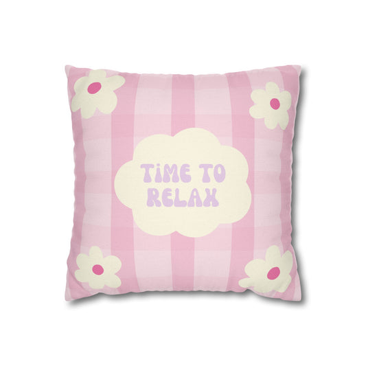 Time to Relax Pink Floral Pillowcase