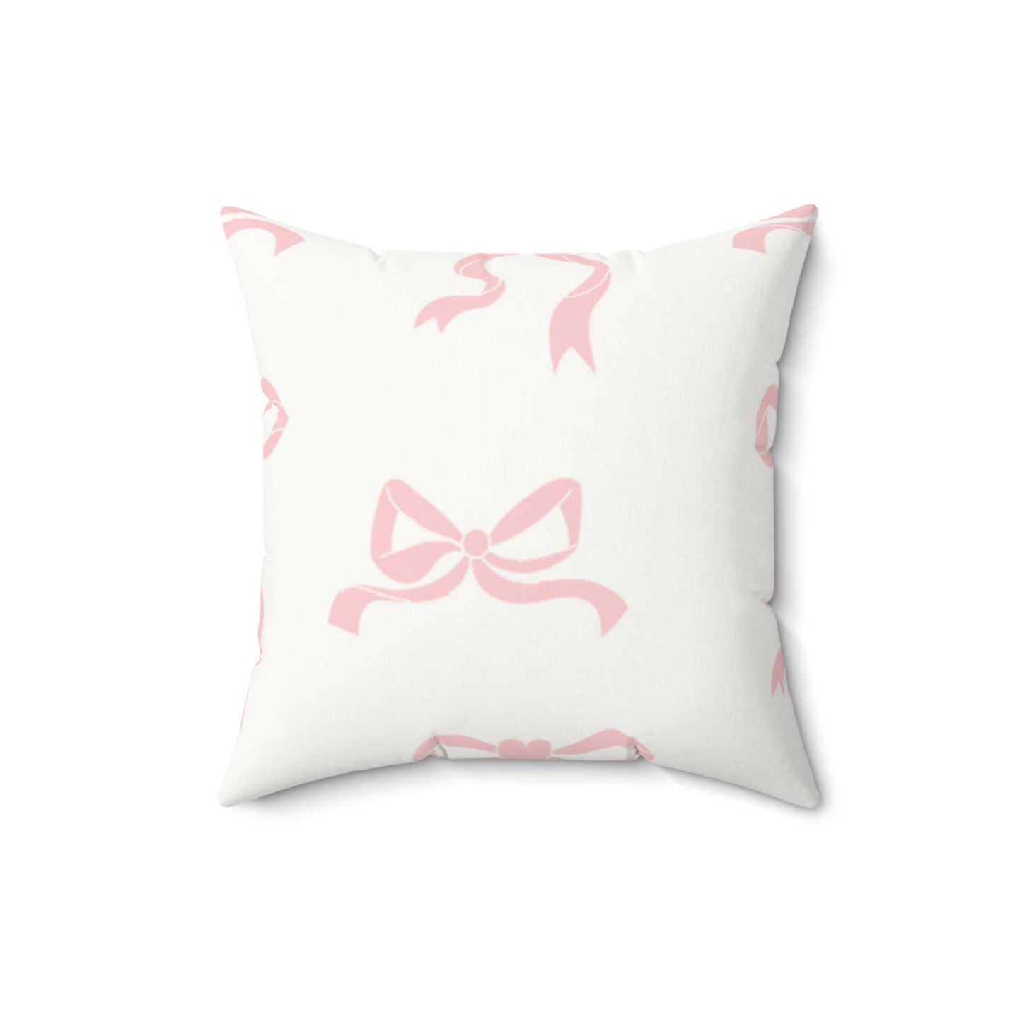 Bow coded Faux Suede Square Pillow