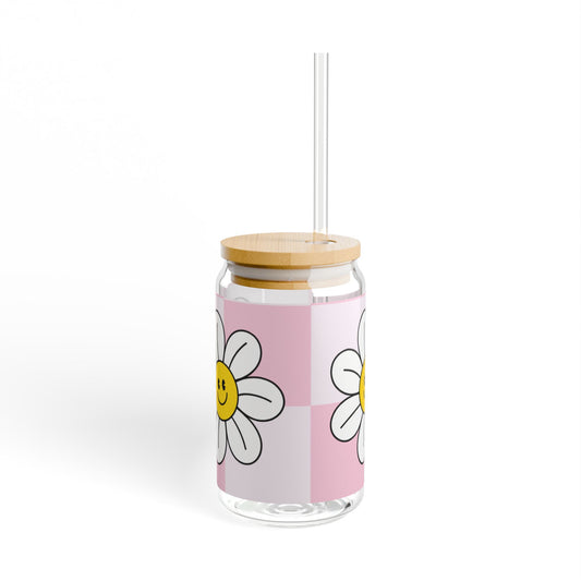 Cute Daisy 16oz Sipper Glass