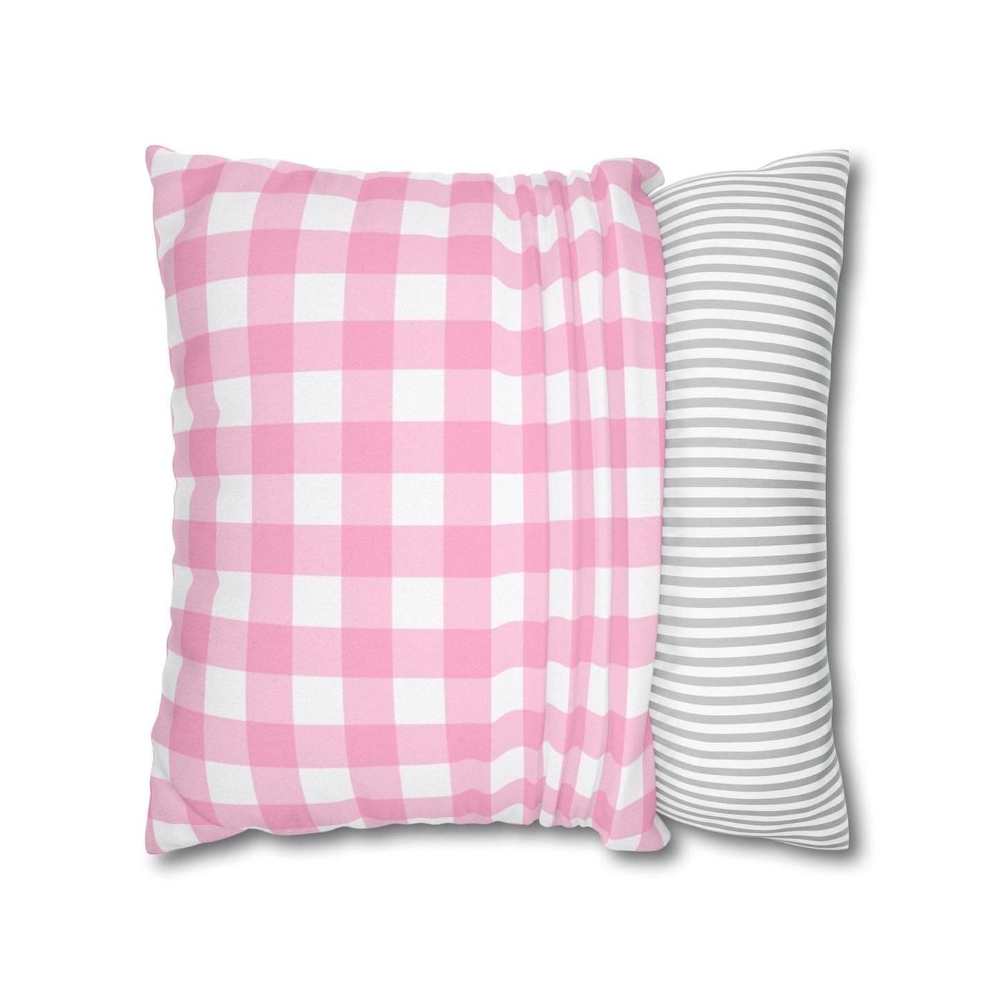 Cozy Pink Checkered Pillowcase