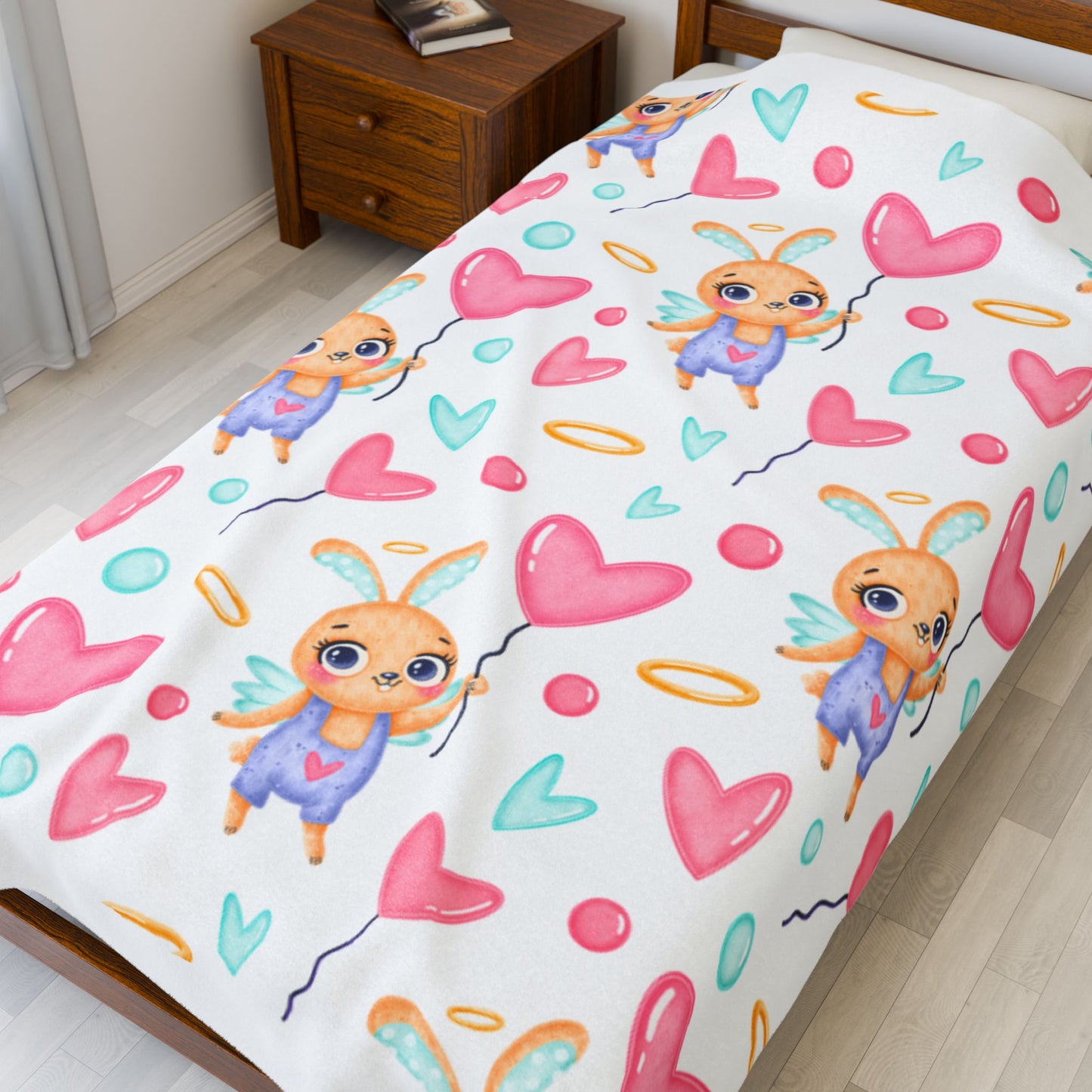 Little Bunny Velveteen Plush Blanket