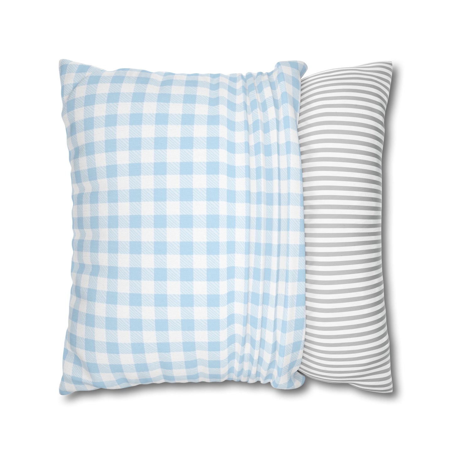 Blue and White Checkered Pillowcase