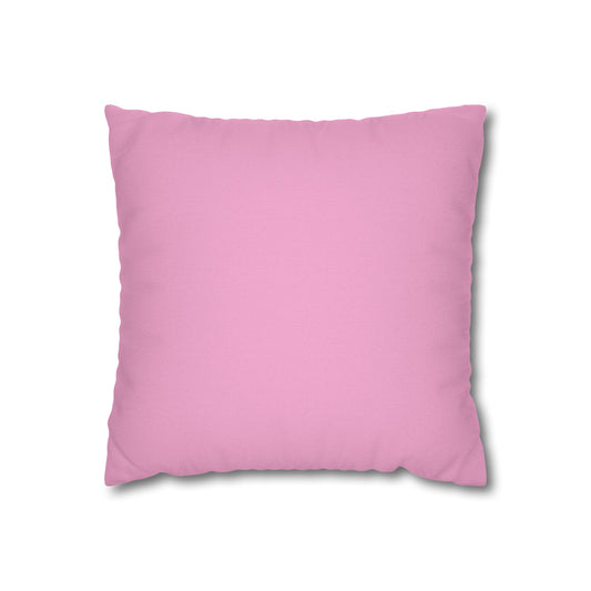 Cozy Pink Spun Polyester Square Pillowcase