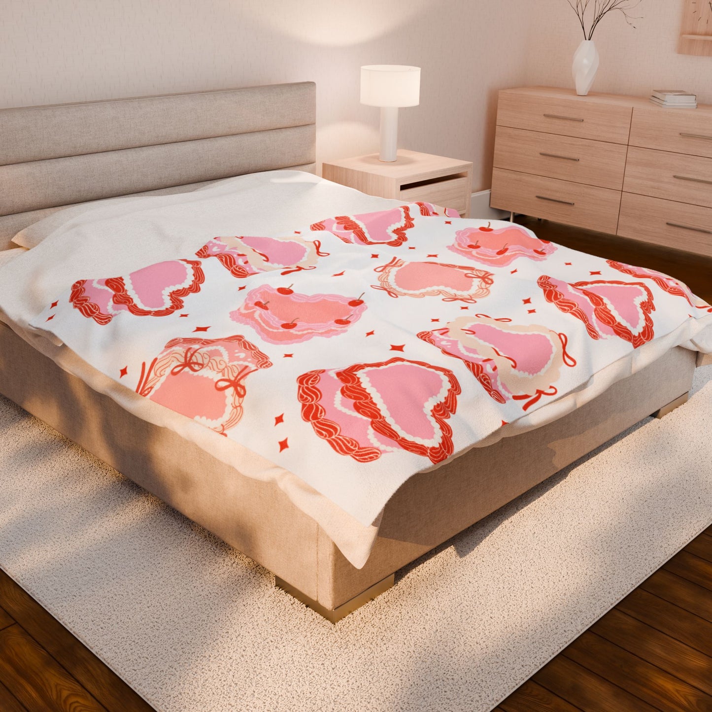 Sweetheart Cake Velveteen Plush Blanket